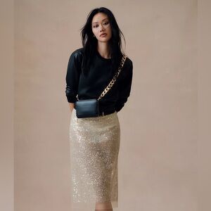 NWT ANTHROPOLOGIE Black Crossbody Golf Chain